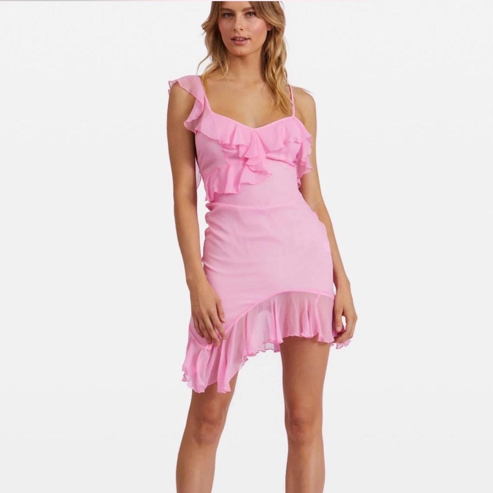 LIKE NEW Kim Shui Pink Chiffon Mini Dress, Small